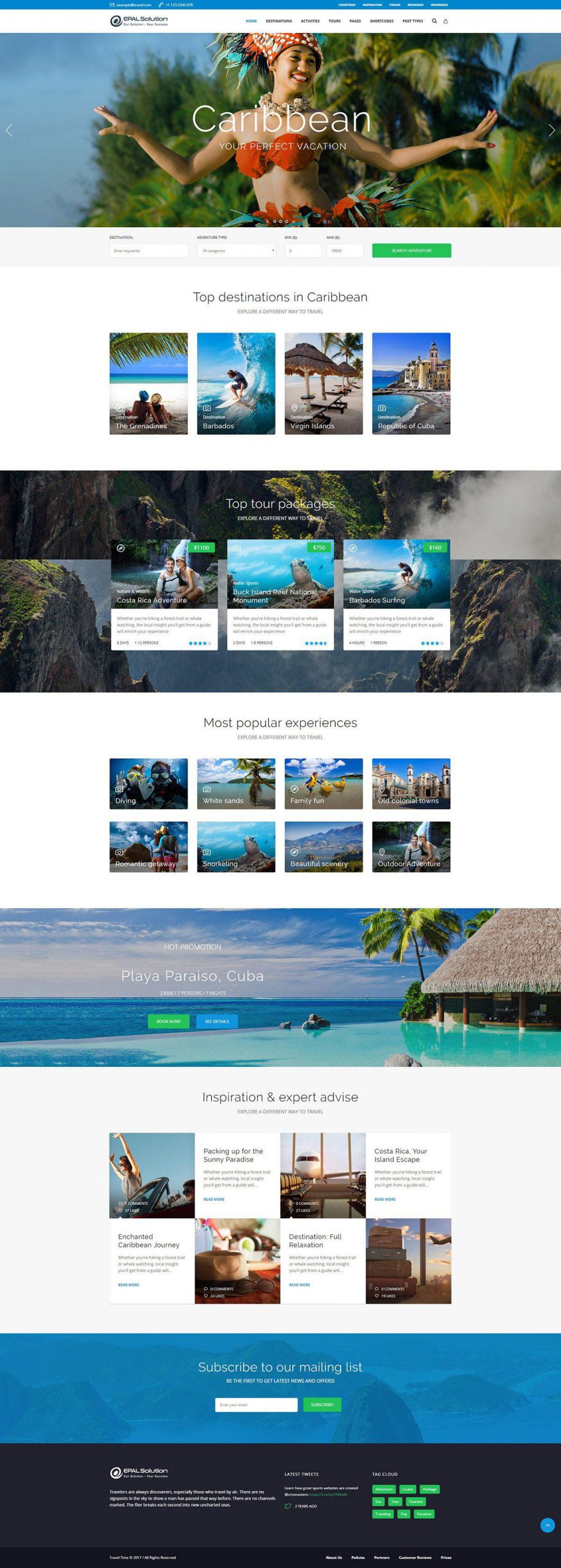 Giao diện website khách sạn Travel Time