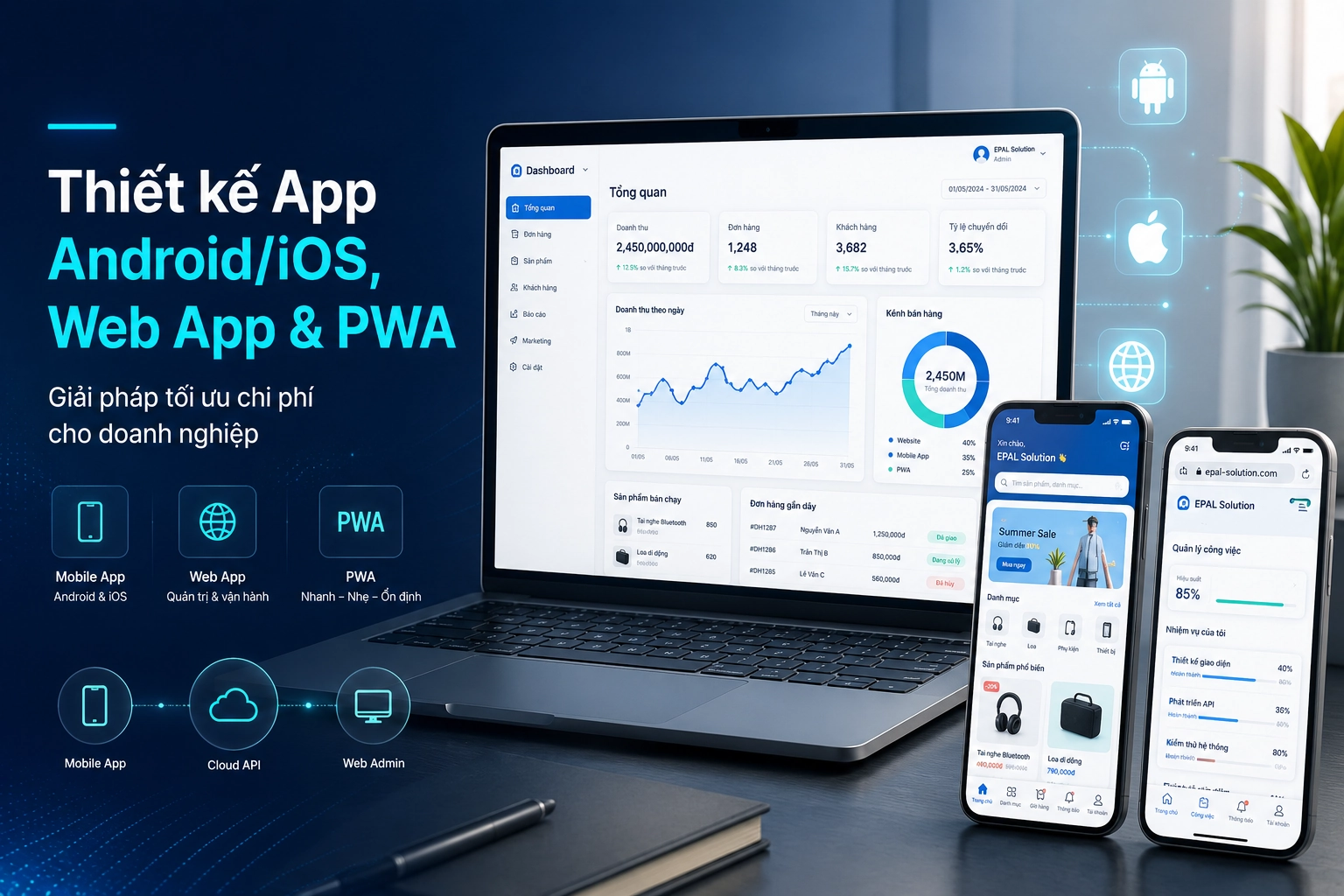 dich vu thiet ke app android ios web app pwa featured epal solution